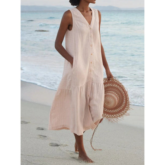Damen Sommerliches Leinenkleid EB