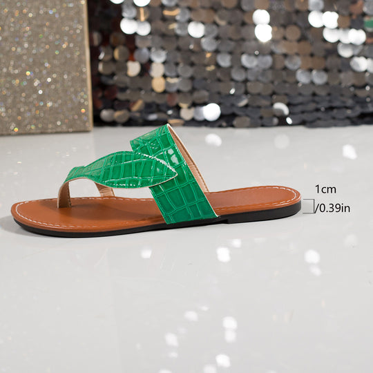 Damen modische Flip-Flop Sandalen mit Blattdesign EB