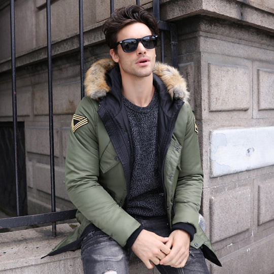 Herren Parka mit abnehmbarer Kapuze und warmem Fleecefutter EB