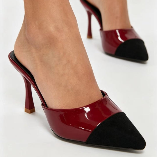 Damen Elegante Slingback High-Heels mit modischem Kontrast EB