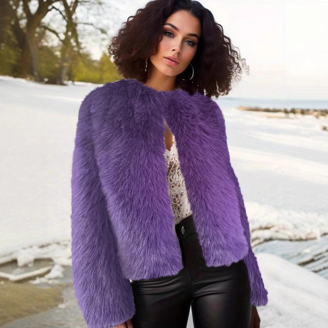 Damen flauschige Shortjacke EB
