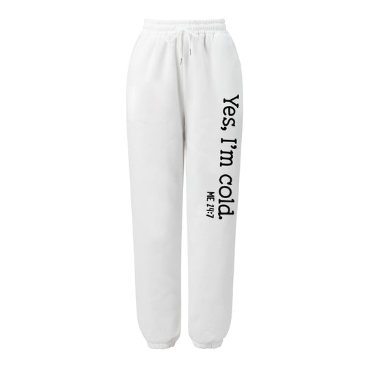Damen nan weite Jogginghose hochgeschnitten mit seitlichem Statementprint und elastischem Bund EB