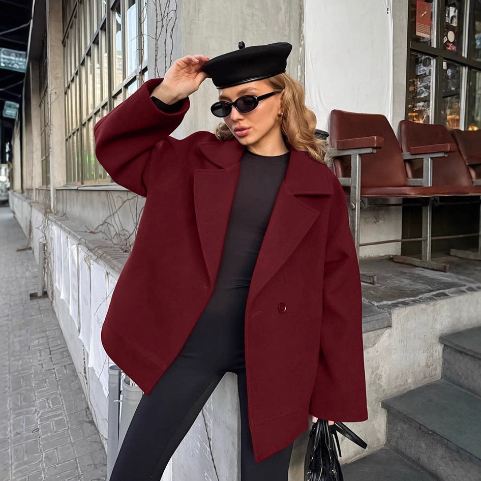 Damen Elegante Wickeljacke mit Gürtel und lässigem Schnitt EB