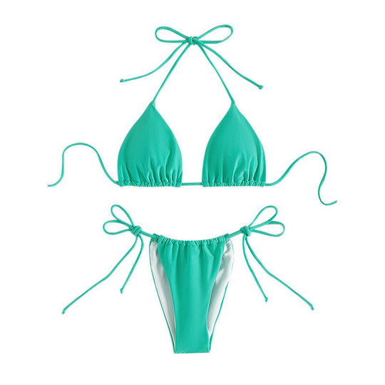 Damen Triangel-Bikini mit verstellbaren Trägern und Raffungen EB