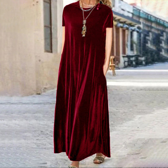 Damen Maxikleid mit elegantem Schnitt und Taschen EB