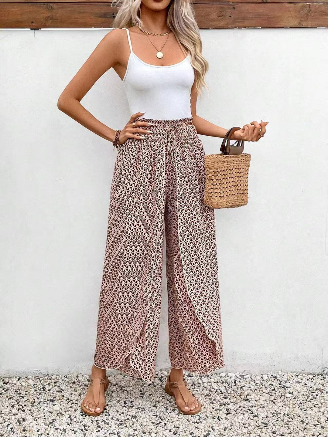 Damen Maxirock mit floralem Design und seitlichem Schlitz EB