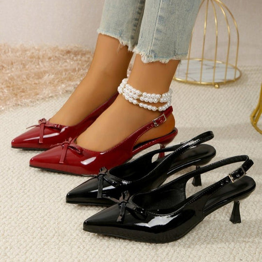 Damen Slingback-Pumps mit eleganter Schleifen-Detail und modischem Absatz EB