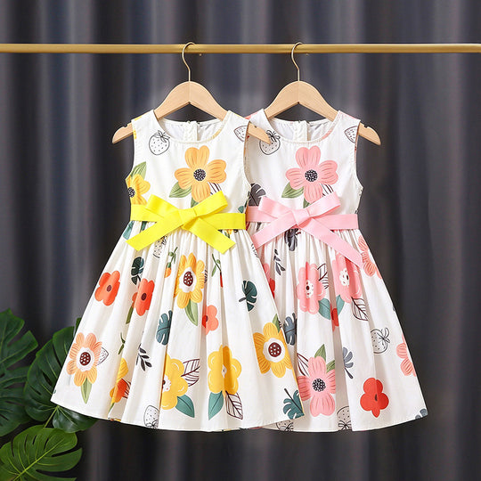 Mädchen Sommerkleid mit buntem Punkten-Design EB