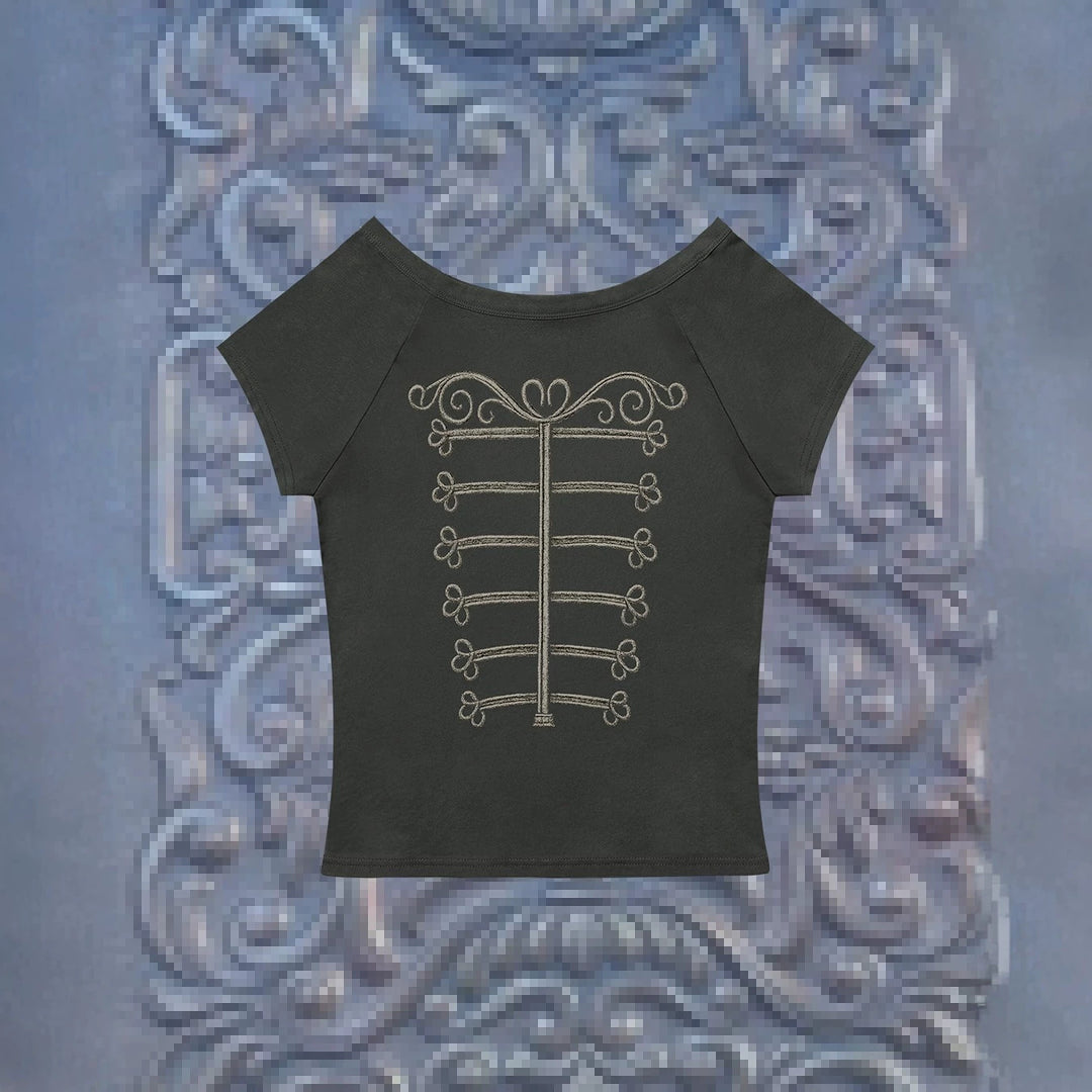 Damen Elegantes T-Shirt mit skulpturalem Design EB