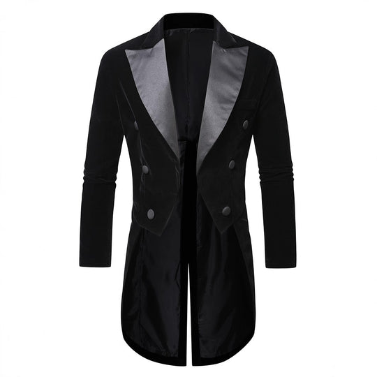 Herren eleganter Samtblazer mit modernem Schnitt und glänzenden Details EB
