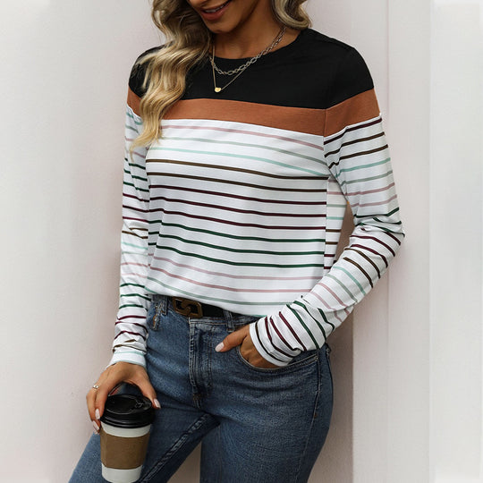 Damen Streifenshirt mit bequemem Schnitt und lässigem Design EB