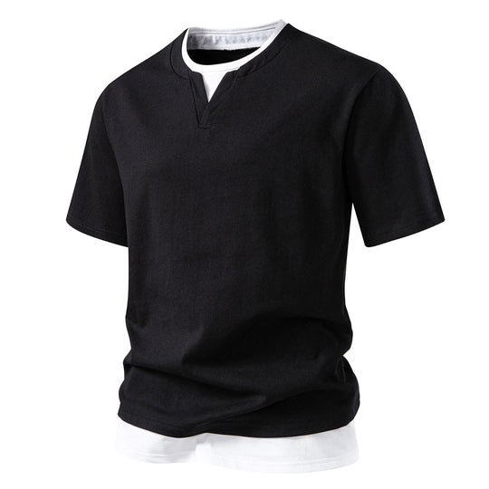 Herren V-Ausschnitt T-Shirt mit modernem Schnitt und lässigem Look EB