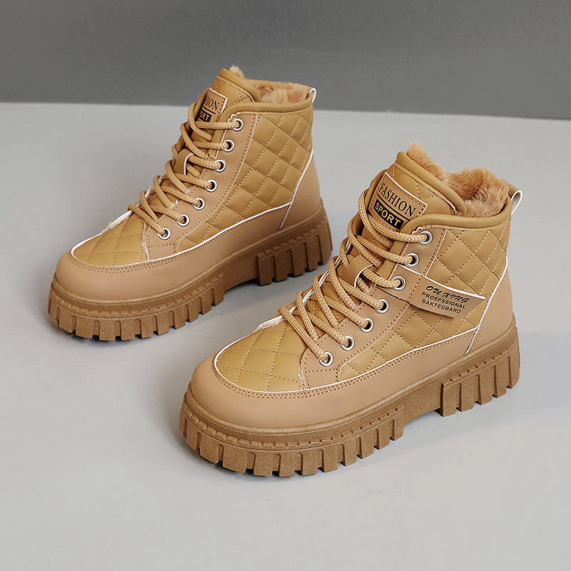 Damen Winterliche High-Top Boots mit kuscheligem Innenfutter und rutschfester Sohle EB