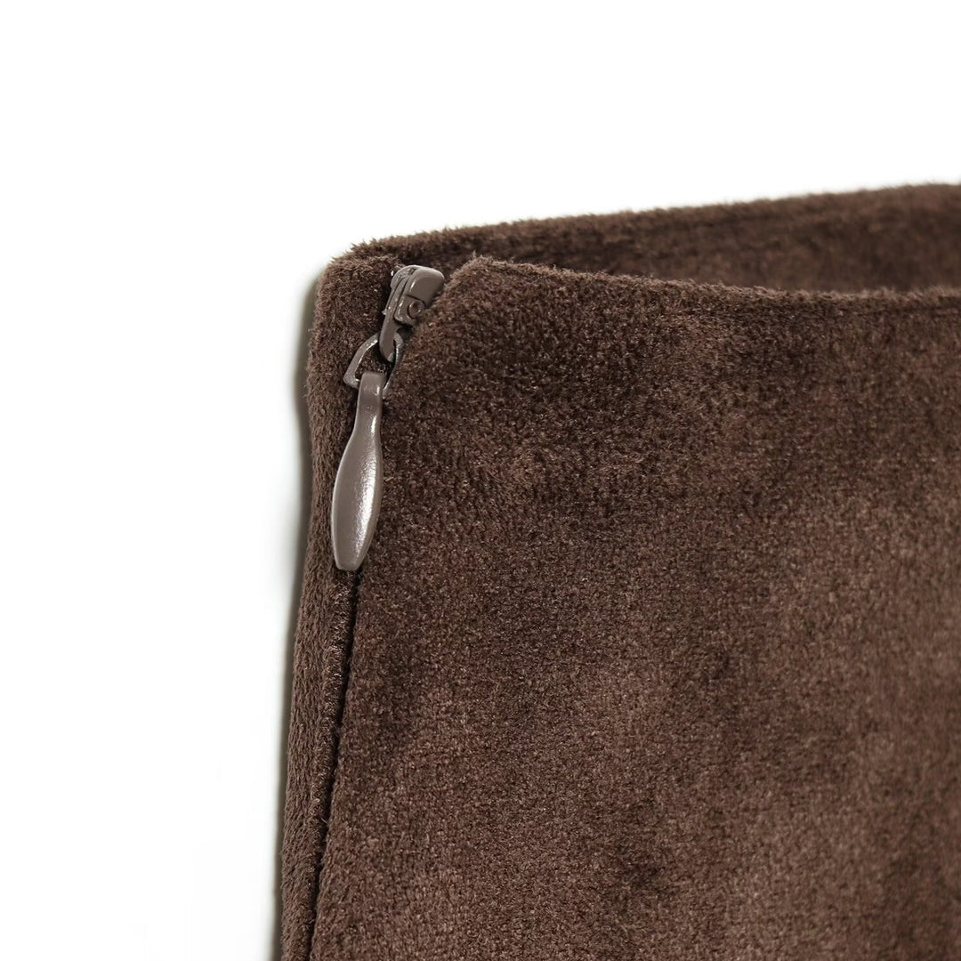 Damen A-linien Rock aus weichem Wildlederimitat mit elegantem Fall EB