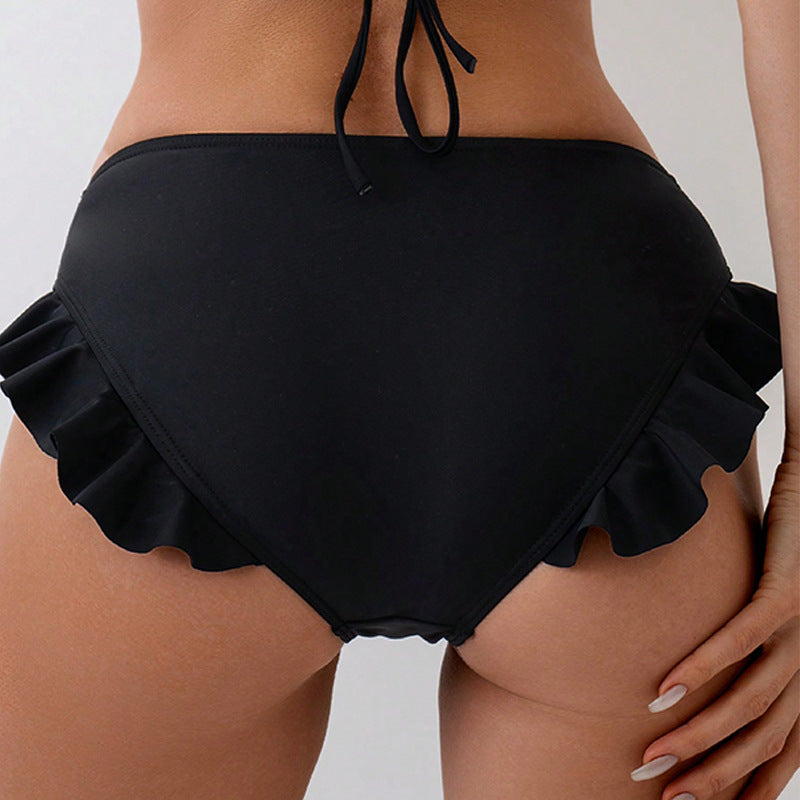 Damen Bikiniunterteil mit verspieltem Rüschendetail EB