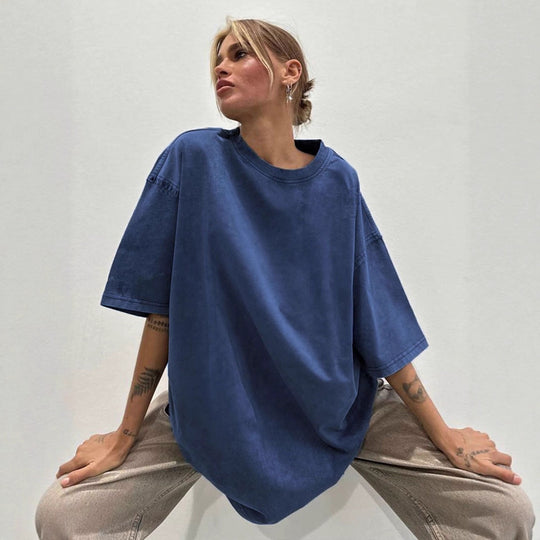 Damen Oversized T-Shirt aus hochwertiger Baumwolle EB