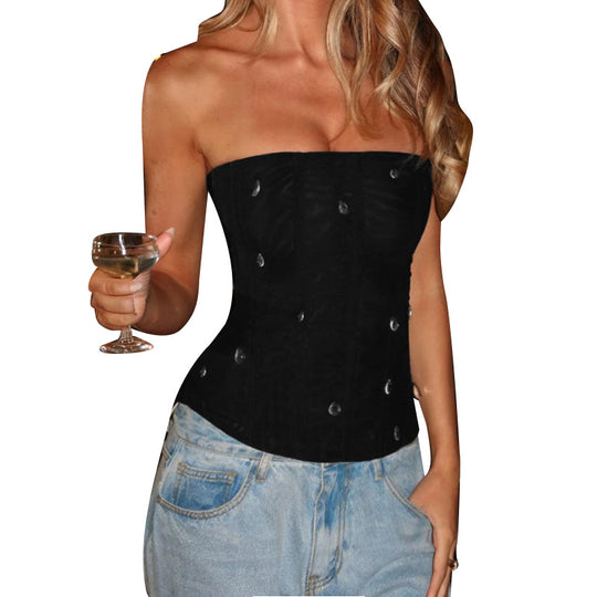 Damen Couture Korsage mit funkelnden Strassdetails EB