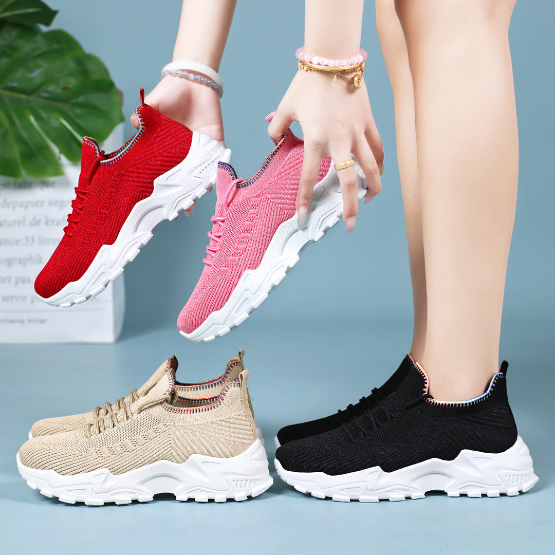 Damen Sportliche und flexible Sneakers mit atmungsaktivem Obermaterial EB