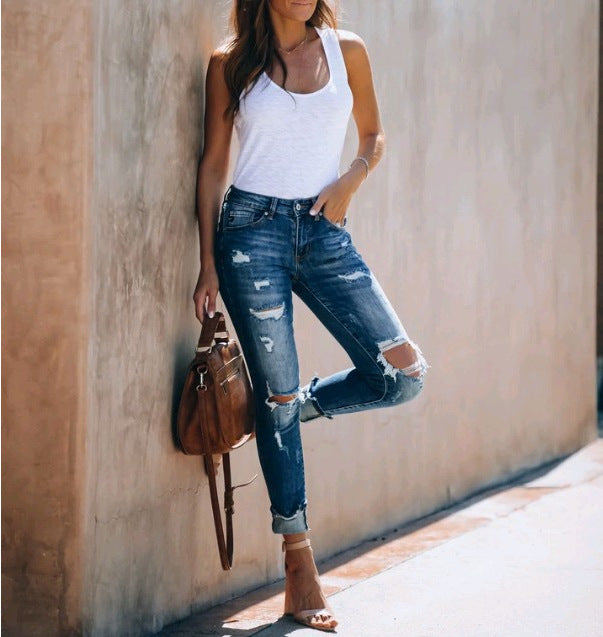 Damen Destroyed Jeans EB