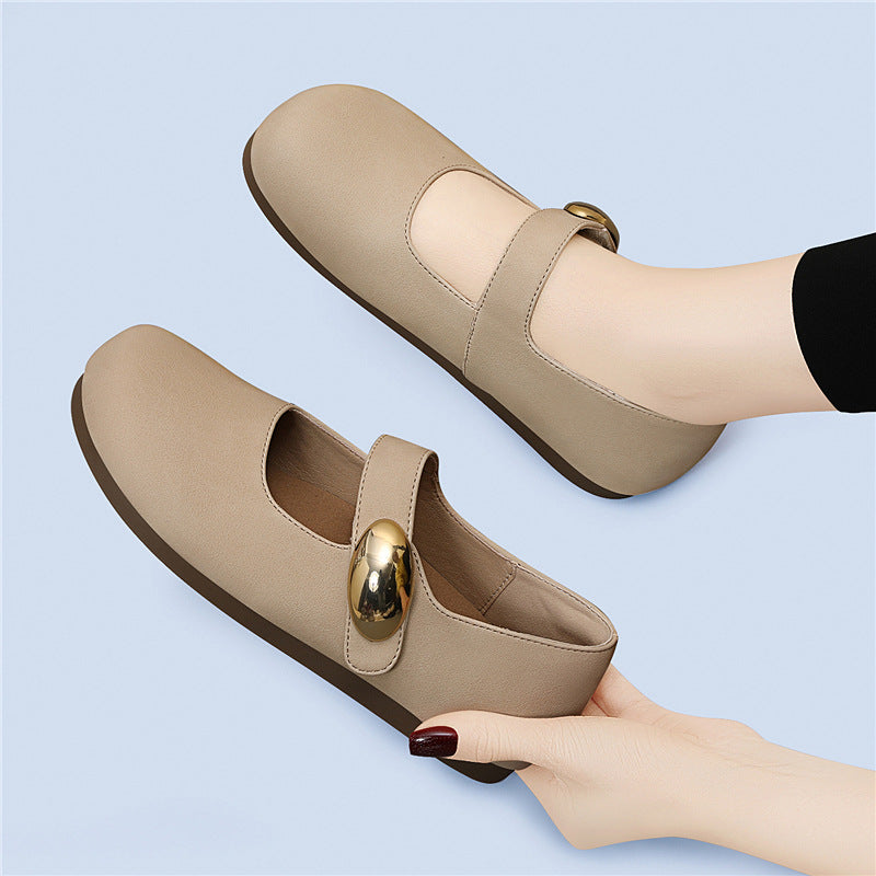 Damen elegante Ballerinas mit modischem Riemchen und zeitloser Schnalle EB