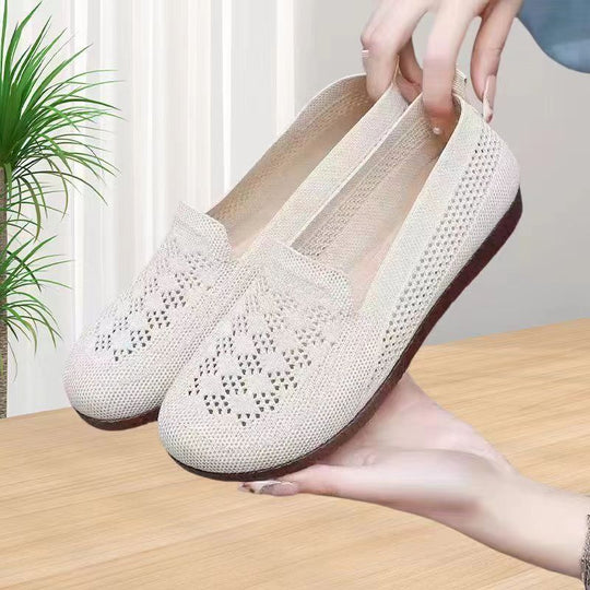 Damen Atmungsaktive und elegante Slipper mit gehäkeltem Design EB