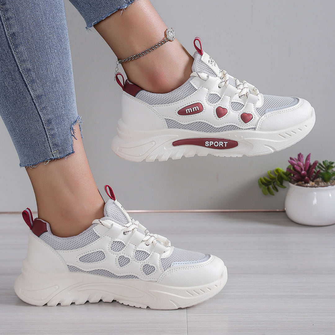 Damen Freizeit-Sneaker mit atemberaubendem Herz-Design und atmungsaktivem Obermaterial EB