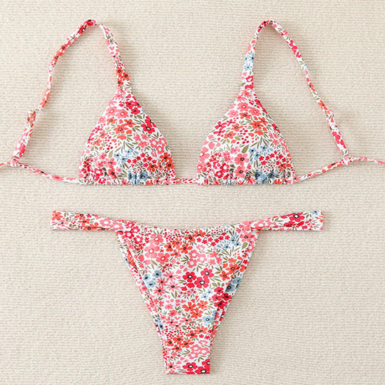 Damen Triangel-Bikini mit elegantem Floral-Muster EB
