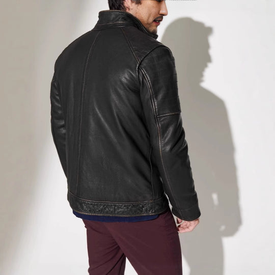 Herren Bikerjacke mit Stepp-Design und praktischen Taschen EB