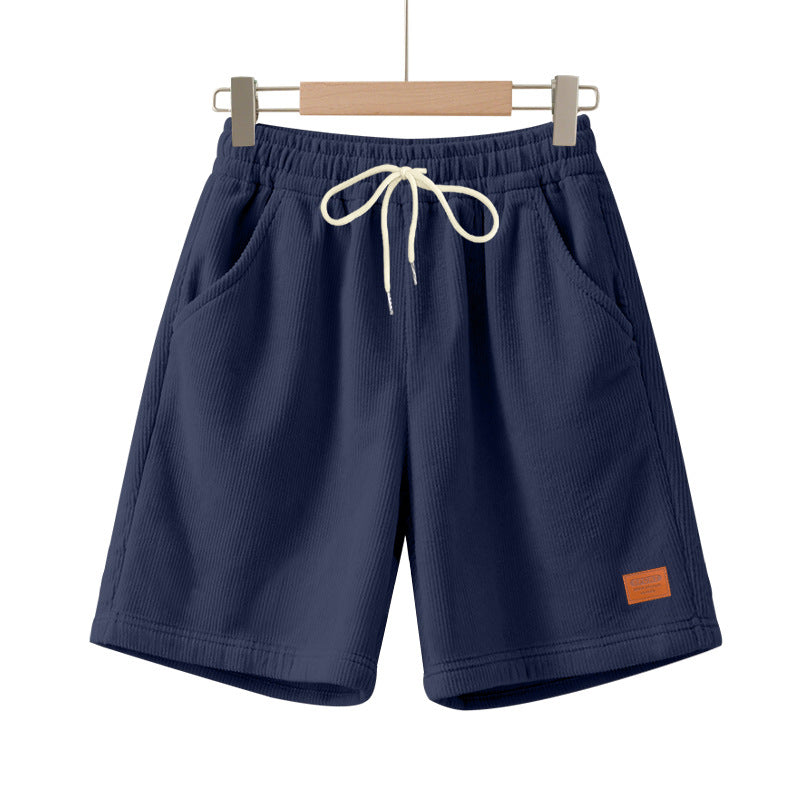 Herren nan lässige Bermudashorts aus feinstrukturiertem Baumwollmix mit elastischem Bund und Kordelzug EB