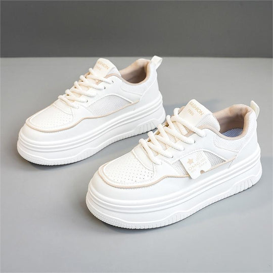 Damen Sneakers mit erhöhtem Sohlenprofil und atmungsaktiver Mesh-Oberfläche EB