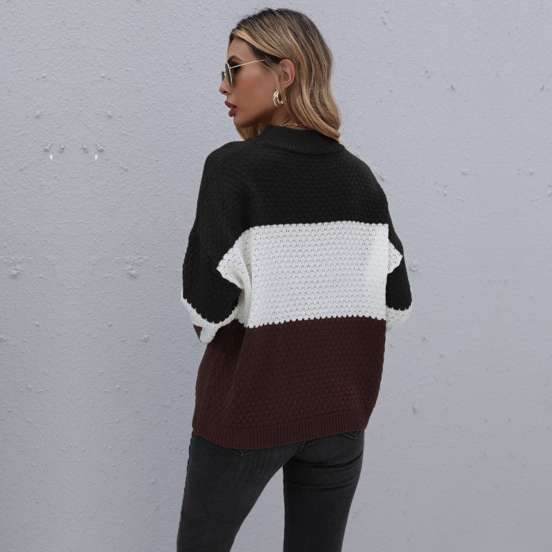Damen Strickpullover im modernen Blockdesign EB