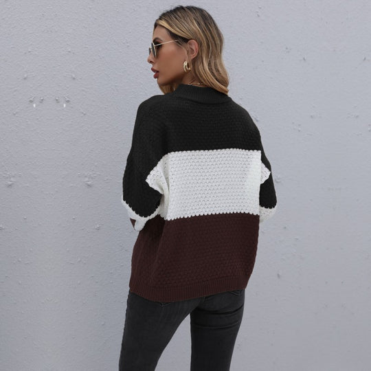 Damen Strickpullover im modernen Blockdesign EB