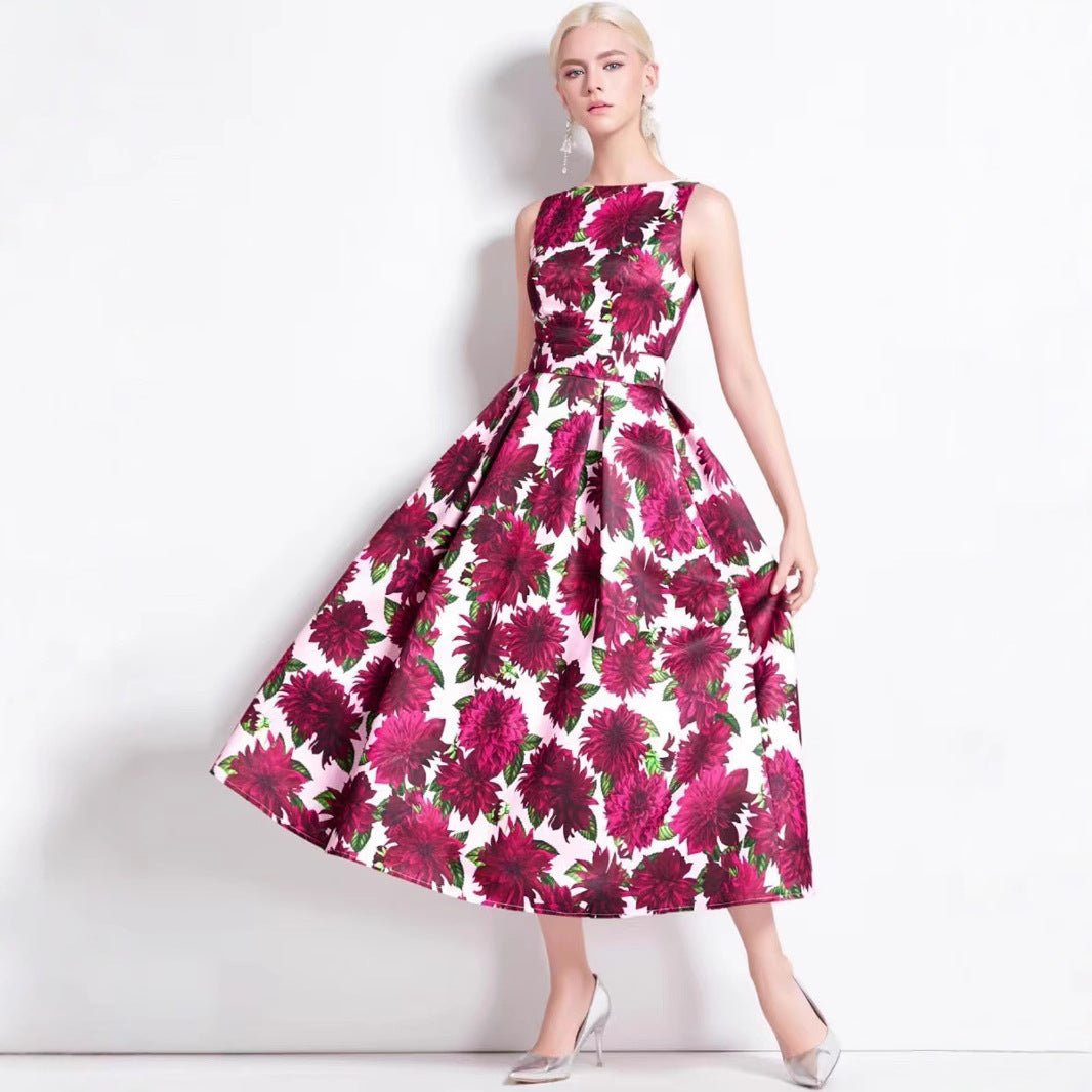 Damen Maxikleid mit floralen Applikationen und tailliertem Schnitt EB