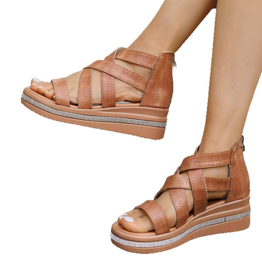 Damen Wedge-Riemensandalen mit komfortablem Fußbett und modischem Design EB