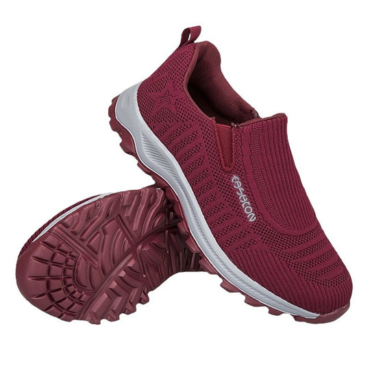 Damen Bequeme Slip-On Laufschuhe mit atmungsaktivem Obermaterial EB