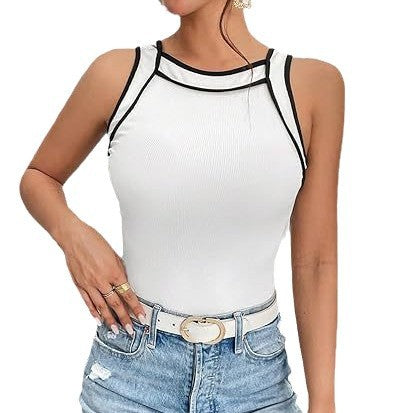 Damen sportliches Body mit kontrastierenden Trägern EB