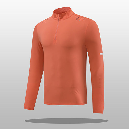 Herren Funktions-Langarmshirt mit Reißverschluss und atmungsaktivem Material EB