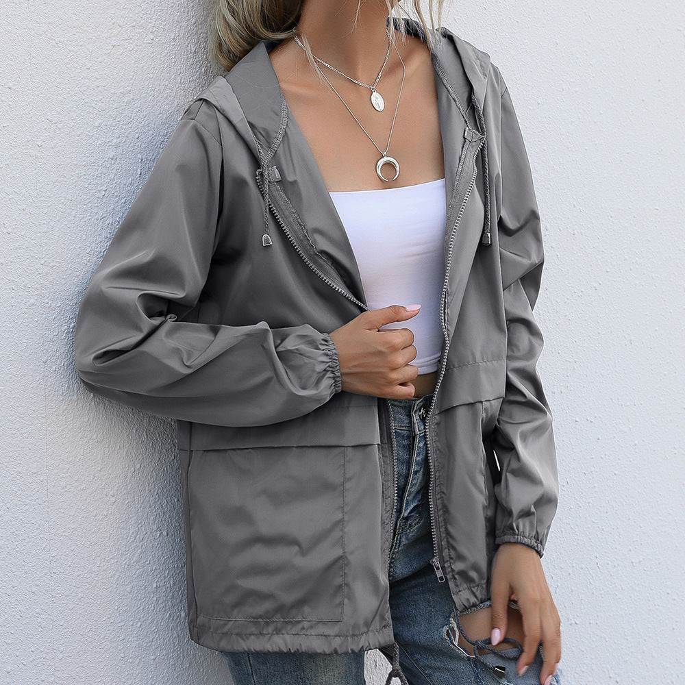 Damen Freizeitjacke mit verstellbarem Kordelzug und leichtem Material EB