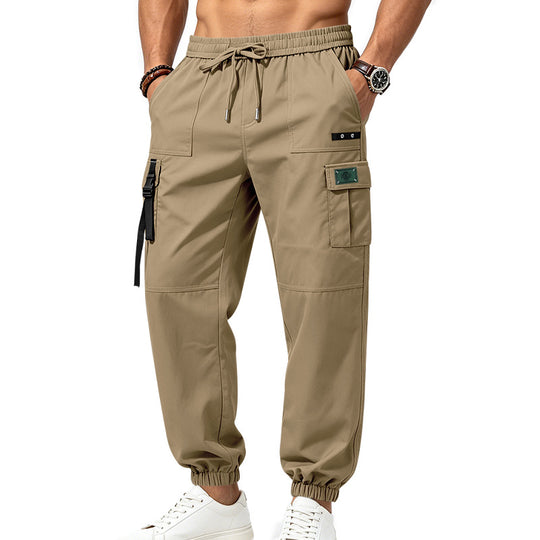 Herren Cargo-Jogginghose mit Kordelzug elastischen Bündchen und Multifach-Taschen EB