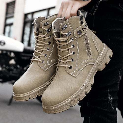 Damen Komfortable Stiefel mit seitlichem Reißverschluss und robuster Sohle EB