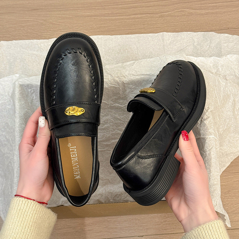 Damen Mokassins mit eleganter Schnalle und kunsthandwerklichem Design EB