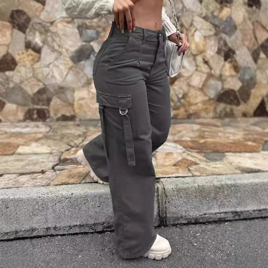 Damen Modische Cargo-Hose mit vielseitigen Taschen und lässigem Schnitt EB