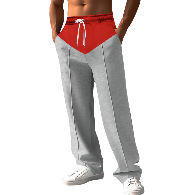 Herren nan Relaxed-Fit Sweathose mit V-Bund, Kordelzug, Eingrifftaschen und sichtbarer Bügelfalte EB