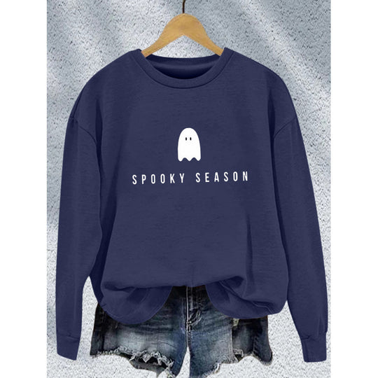 Unisex nan lässiges Halloween Sweatshirt mit Gespenst-Print und Oversize-Schnitt EB