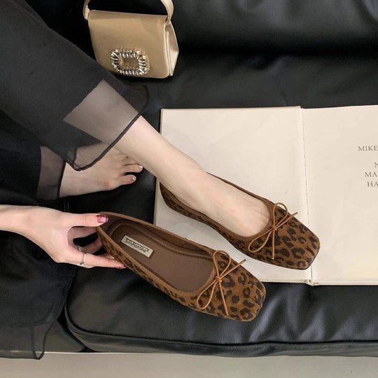 Damen Komfortable Ballerinas mit trendigem Leopardenmuster EB