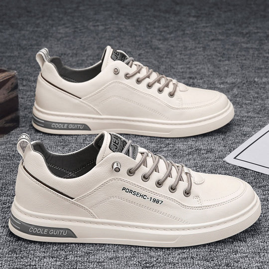 Damen Leder Sneakers mit modischen Akzenten und dämpfendem Sohlenprofil EB