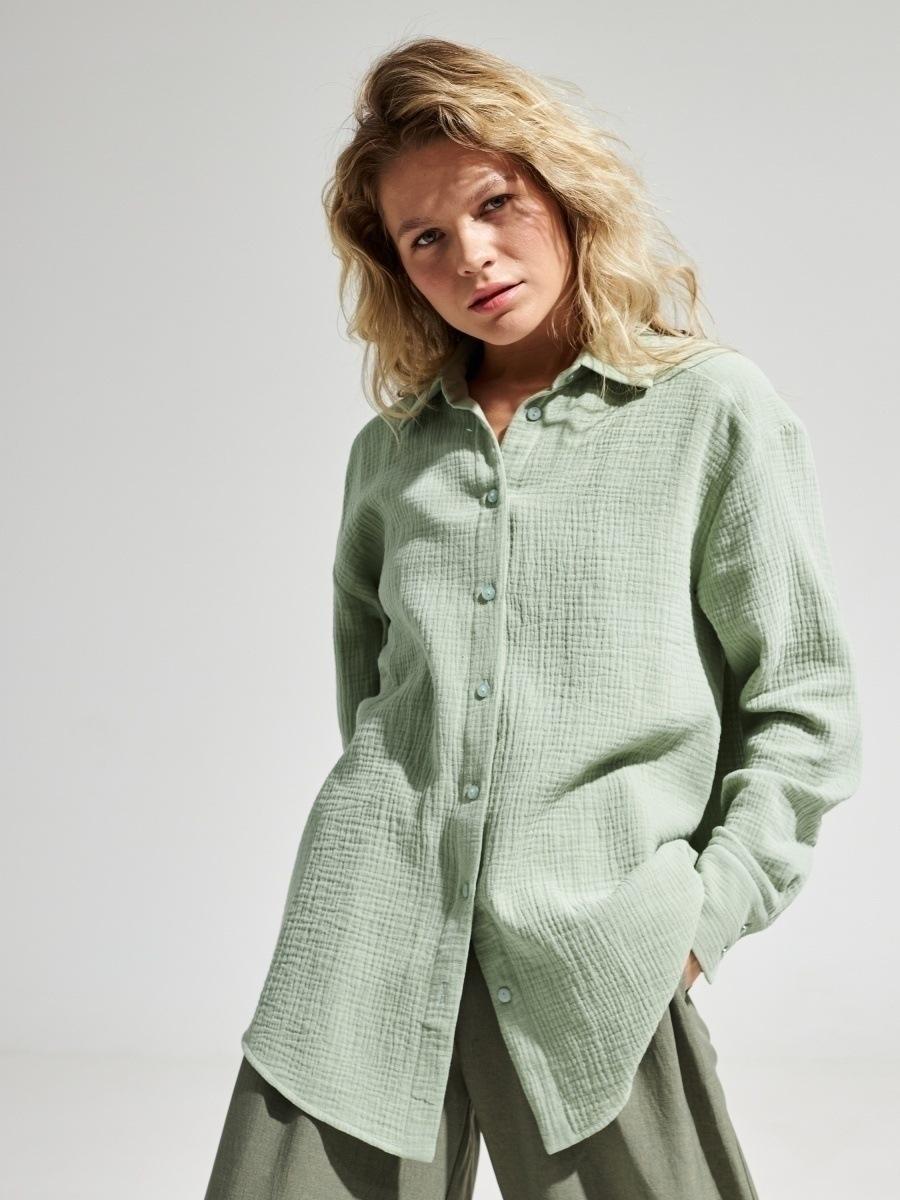 Damen Lässige Bluse im leichten Karo-Design mit langem Arm EB