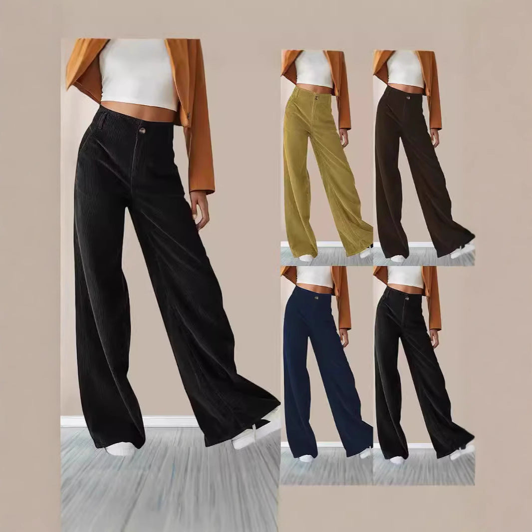 Damen Weit geschnittene Stoffhose mit eleganten Taschen EB