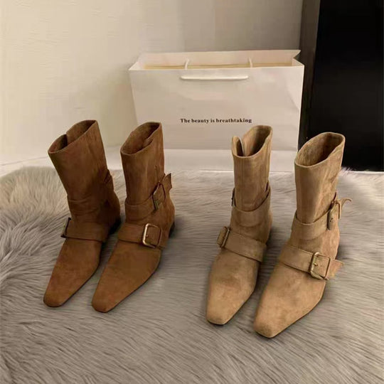Damen Modische Stiefeletten mit dekorativen Schnallen von EB