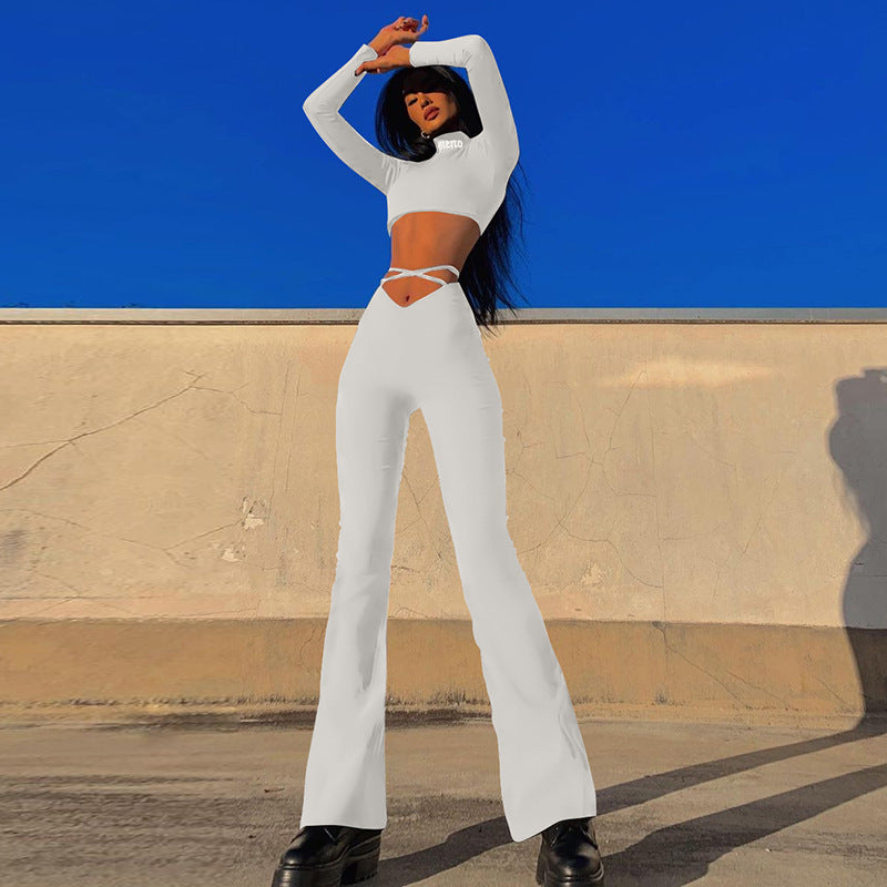 Damen Figurbetonter Jumpsuit mit seitlichem Schlitz und langem Bein EB